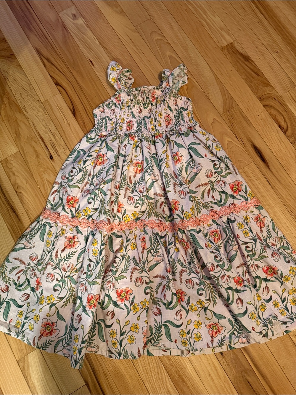 Haute Hippie Floral Sundress in Pink, Green & Cream